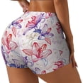 thumbnail image 2 of Kdxio Lilies Flowers Print Workout Shorts for Women Seamless Soft Smooth Gym Yoga Scrunch Active Shorts, 2 of 9