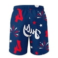 thumbnail image 2 of CIENVNSTG Men's Patriotic USA Flag Print Shorts Drawstring Elastic Waist Casual Shorts for Independence Day Party Sky Blue S, 2 of 6