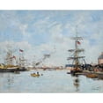 thumbnail image 3 of Eugène Boudin 14x12 Black Modern Framed Museum Art Print Titled - Deauville, the High Tide Basin (1890), 3 of 5