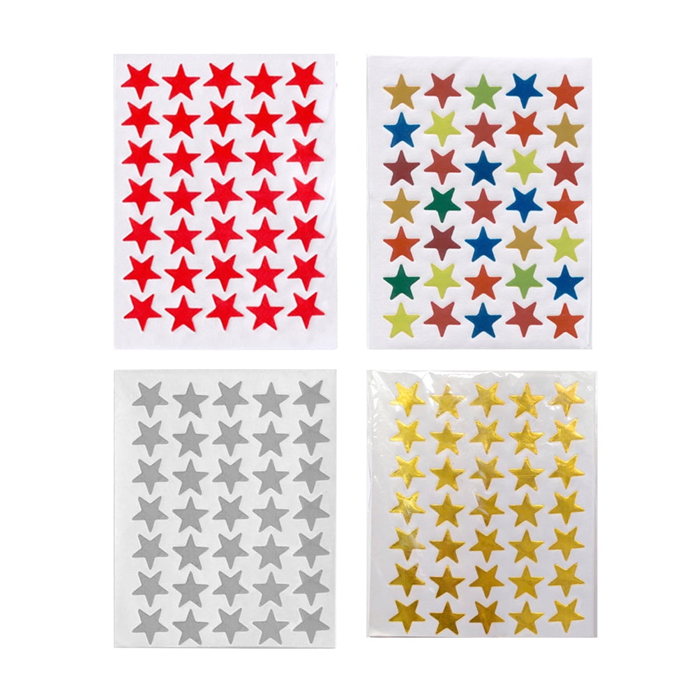 20 Packs of 200 Sheets Five-pointed Star Award Stickers Delicate  Five-pointed Star Sticker Toy Pentagram Decorative Star Adhesive Decals  Student Reward Stickers for Kids Teens 