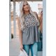 thumbnail image 2 of ABPHQTO Camiseta sin mangas fruncida fluida con empalme de leopardo para mujer, 2 of 5