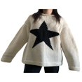 thumbnail image 2 of Pull en Maille à Manches Longues Casual Star Print Pull Col Rond Top Y2K Tricot Marine M, 2 of 3