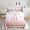 thumbnail image 2 of Erosebridal Ensembles de Couette Château Rose Format Simple pour Filles, Couettes et Duvets à Imprimé Princesse, Réversible 2 Pcs, 2 of 8