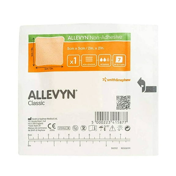 Allevyn Foam Dressing 2 x 2" Square No Border Film Backing 66007643 1 EA