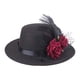 thumbnail image 1 of Sombrero de copa victoriano, accesorio para disfraz, flor de rosa artificial y pluma para eventos de adultos. Altura 10cm, 1 of 9
