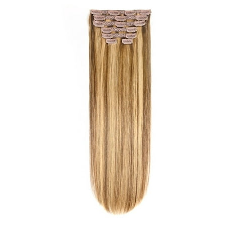 BHF Hair 100% Natural Virgin Human Hair Straight Clip In Hair Extensions Full Head Set 20