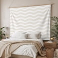thumbnail image 3 of Cream Moire Large Tapestry for Bedroom Wall Hanging Tapestry, Water Ripple Stripe Farmhouse Ceiling Backdrop Tapestries Poster Blanket Wall Decor for Teens Room Living Room Dorm 100" x 59", 3 of 8