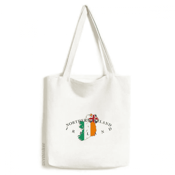 map al location northern ireland tote canvas bag shopping satchel casual handbag