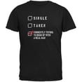 thumbnail image 1 of Real Man Hook Up Funny Black Adult T-Shirt, 1 of 1