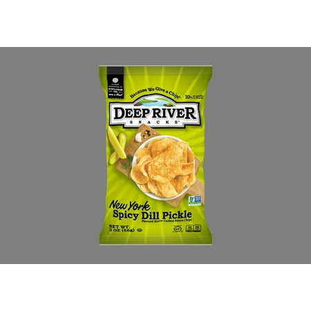 (Price/Case)Deep River Snacks 23443 Kettle Potato Chip New York Spicy Dill Pickle 24-2 (Best Dill Pickle Potato Chips)