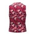 thumbnail image 4 of ZTKWD Mens Suits Vest Valentines Heart Print Pattern Button Down Blazer Fashion Lightweight Slim Casual Suit Jacket, 4 of 5