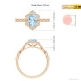 thumbnail image 4 of ANGARA Natural Oval Aquamarine Trillium Floral Shank Ring in 14K Rose Gold for Women (Size-7x5mm) | March Birthstone, Birthday, Anniversary, Jewelry Gift for Women | Natural Aquamarine Ring, 4 of 9