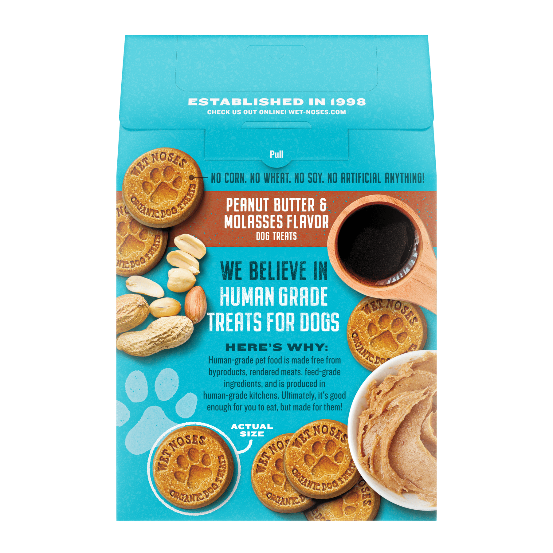 (Pack Of 6) Moments By Wet Noses Dog Treat Peanut Butter Molasses 14 Oz