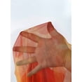 thumbnail image 4 of Orange Floral Mesh Sleeveless High-Neck Tiered Maxi Dress For Women, 4 of 6