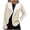 White, variant on Womens Fleece Lined Jackets Solid Casual Open Front Lapel Plush Cardigans Fall Winter Warm Long Sleeve Coats Going Out Outfits Todays Sale White XL