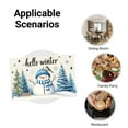 thumbnail image 2 of JOOCAR Hello Winter Snowman and Pine Trees Design Linen Table Mats Set of 4 for Home Kitchen Table Decor 12x18 inch, 2 of 5