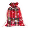 thumbnail image 2 of Bolsa navideña reutilizable con cordón a cuadros de búfalo (raya roja) Wdftyju Para estrenar, 2 of 8