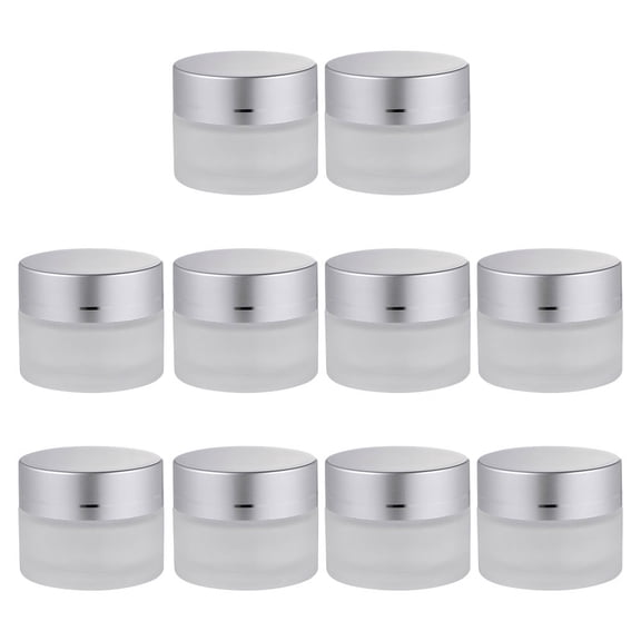 WRISTBIQUE Makeup Containers High End Glass Cream Jars Refillable Sealing 10Pcs