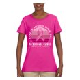 thumbnail image 2 of Wild Bobby Cancer Messed With the Wrong Girl Breast Cancer Awareness Women Graphic Tee, Fuschia, XX-Large, 2 of 6