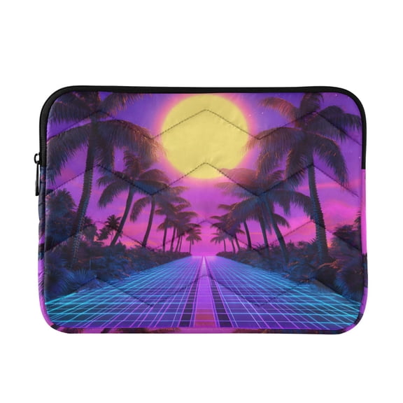 FORMRS 13-13.3 inch Laptop Sleeve Case Soft Carrying Quilted Computer Bag Cover, Purple Neon Road