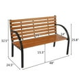 thumbnail image 4 of MINKUROW 48-inch Beautifully Designed Hardwood Slotted Steel cast Iron Frame Outdoor Terrace Garden Bench Park seat,Suitable for Outdoor,Park,Courtyard, 4 of 5
