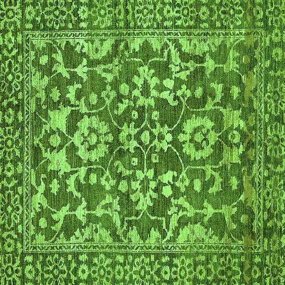 Ahgly Company Indoor Square Abstract Green Modern Area Rugs, 6' Square