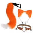 thumbnail image 3 of Conjunto de orejas y cola de gato, accesorios para el cabello de cosplay, tocado para niños, adultos, mujeres y niñas Naranja Blanco, 3 of 9