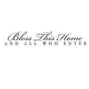 Bless This Home and All Who Enter Vinyl Quote - Medium - Dark Blue