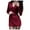 Wine, variant on Womens Summer Casual Working Long Sleeve Deep V-Neck Double-Breasted Jumpsuit Shorts Female Solid Color Office Short Romper Ladies Playsuits Overalls Loungewear