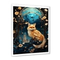thumbnail image 2 of Designart "Moonlit Forest Fox in Beige and Blue" Animals Framed Wall Art - Traditional Beige Fox Entryway Framed Wall Art, 2 of 6