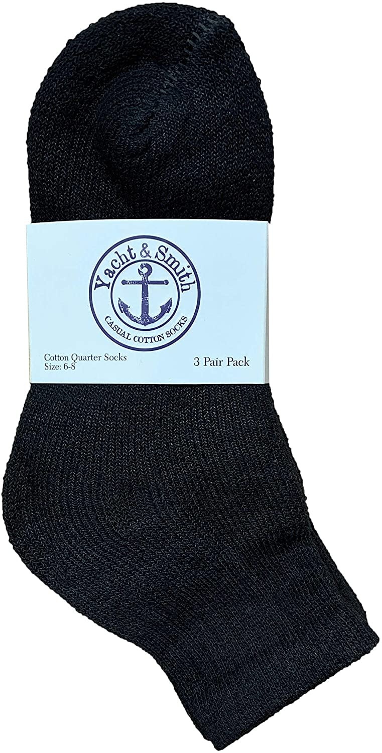 Yacht & Smith 12 Pairs Of Cotton Mid Size Ankle Socks Boys And Girls Bulk Value Pack Socks