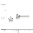 thumbnail image 3 of Stainless Steel Polished 4mm Star CZ Stud Post Earrings; for Adults and Teens; for Women and Men, 3 of 3