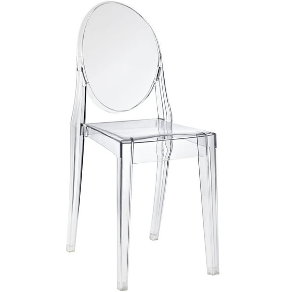 Modern Contemporary Kitchen Dining Side Chair Clear (Outdoor or Indoor)