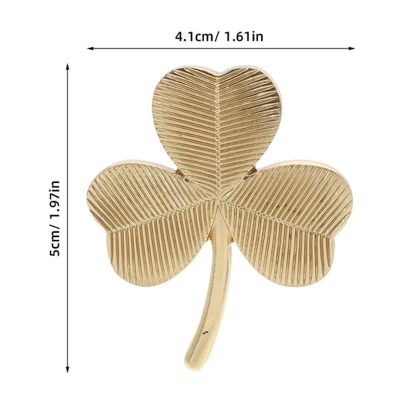 WORGEOUS Golden Shamrock Drawer Knobs for Cabinets and Doors, Decorative 5.00x4.10x2.40CM Hardware Pulls