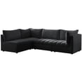 thumbnail image 3 of Meridian Furniture Jacob Black Velvet Modular Sectional, 3 of 13