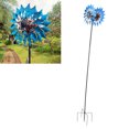 thumbnail image 4 of Metal Windmills, Durable Stable Solid Multi Purpose Garden Wind Spinners Beautiful Double Layer Weather  With LED Solar Glass Ball For Patio Decoration, 4 of 8
