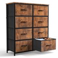 thumbnail image 7 of Sweetcrispy Dresser for Bedroom with 8 Drawers Tall Dresser & Chest of Drawers Fabric Dresser with Wood Top and Sturdy Steel Frame Brown, 7 of 7