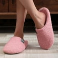 thumbnail image 4 of Women'S Slipper Solid Color Indoor Outdoor House Slipper Fuzzy Fluffy House Shoes Slip On Comfort Footwear Cute Flat Slides Red US: 10.5, 4 of 8
