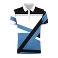 thumbnail image 4 of Polos Shirts for Men Adult Golf Summer Casual Short Sleeve Zipper Turn-Down Collar Shirt Tops Slim Fit Henley T-Shirt Printed Blouse Men's Tees Business Work Tops, 4 of 5