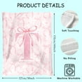 thumbnail image 5 of Coquette Pink Bow Throw Blanket, Personalized Initial Alphabet Fluffy Cozy Flannel Blanket, Monogrammed Gifts for Women, Unique Customized Blanket for Her Girls Christmas Birthday, 5 of 5