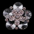 thumbnail image 4 of 1 botón de flor de cristal brillante con diamantes de imitación para hacer tú mismo. Gris negro, 4 of 8