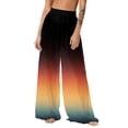 thumbnail image 1 of Pantalones de playa de gasa ligeros para mujer con protección solar, pantalones anchos de estilo bohemio estampados, blusa para mujer, 1 of 7