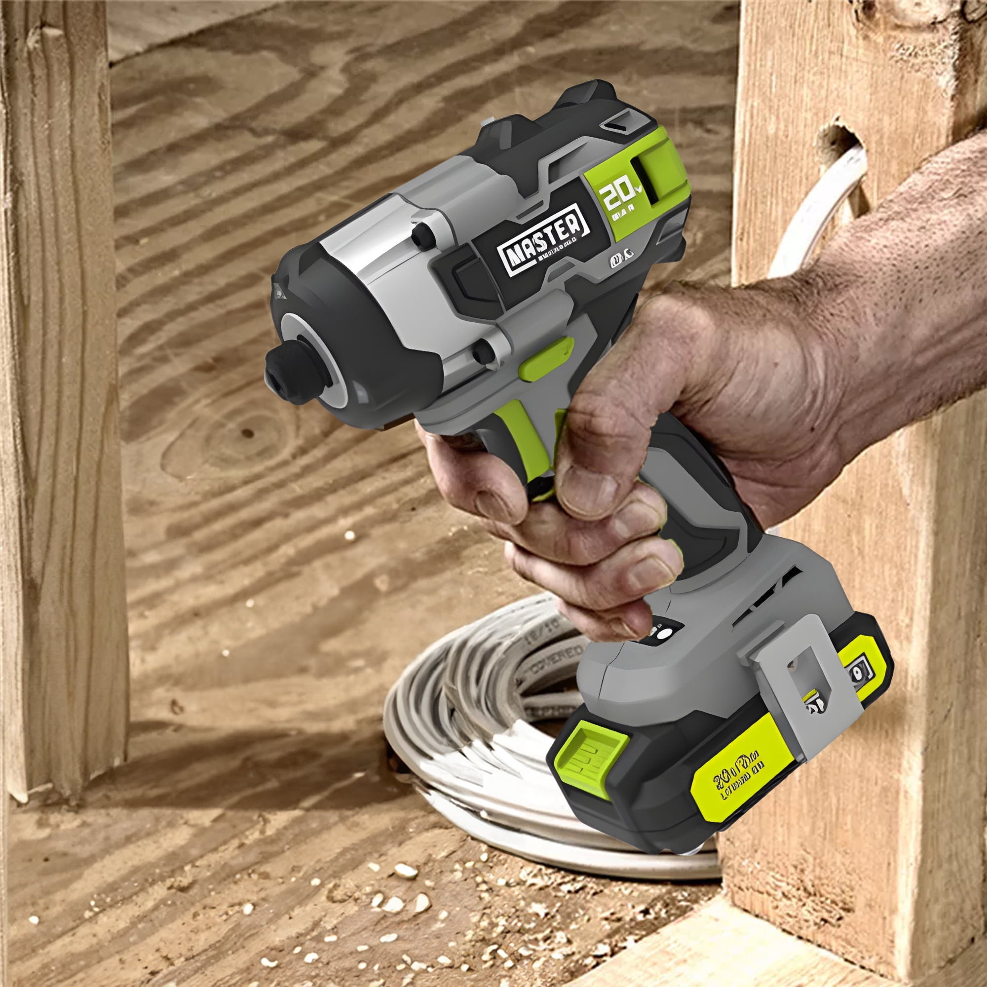 Master Mechanic 20V Compact Cordless Impact Driver Kit with Brushless Motor