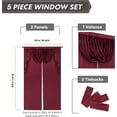 thumbnail image 2 of Regal Home 5-PC 84" Beaded Curtain Panels, Waterfall Valance, Tiebacks, Burgundy, 2 of 7