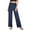 Dark Blue women wide leg trousers with pockets a1, variant on Cagogo Women's Wide Leg High Waisted Trousers with Pockets Solid Casual Loose Long Pants for Travel Lounge Beach Work, Dark Blue L