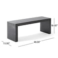 thumbnail image 3 of GZXS Farmhouse Acacia Wood Dining Bench, 48" Solid Wood Seat for Kitchen, Entryway, Hallway, Living Room (Black), 3 of 10