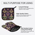 thumbnail image 3 of Yayeee Oven Mitts and Pot Holder Set of 2 Heat Resistant Kitchen Gloves Baking Hot Pad, Gold and Purple Floral Pattern, 3 of 5
