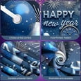 thumbnail image 3 of Blue Silver Theme Happy New Year Banner Metallic Balloons New Year Display Star Decorations Firework Elements Festive Backdrop for New Year Party Holiday Celebration Indoor Decoration, 3 of 8