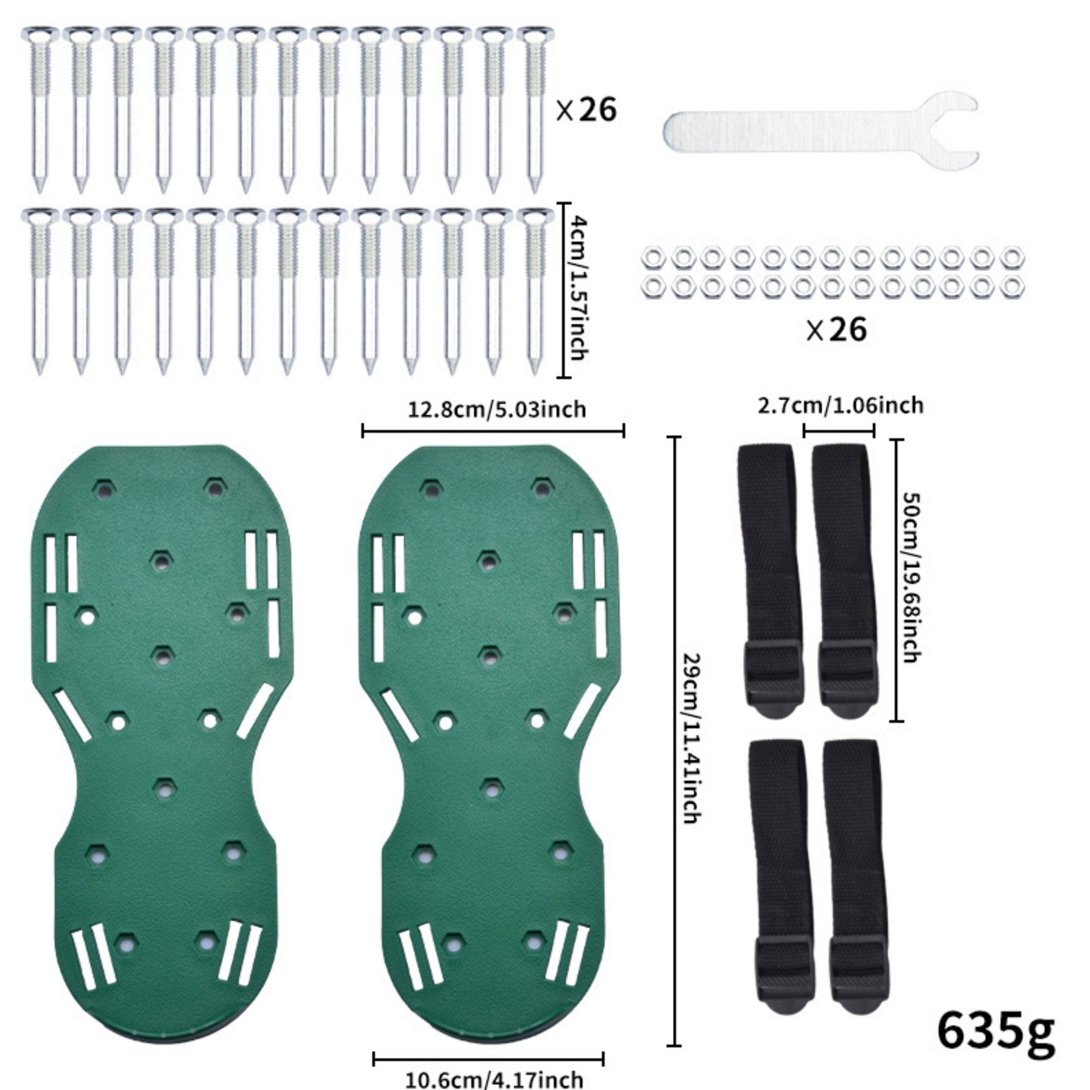 BESTSKY One Pair Lawn Aerator Shoes-Manual Lawn Aerators for Yard Patio Lawn Garden with Unique Free-Installation Heavy Duty Spiked Sandals,Easy-to-Use One-Size-Fits-All Design for Efficient Lawn