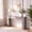Gray, variant on 63.15" Farmhouse Console Table with Scalloped Wave Apron, Extra Long Narrow Entryway Sofa Table with Waterfall Side Panels for Hallway, Foyer, Gray